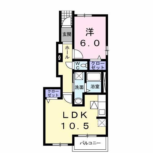 アーバンちくま(1LDK/1階)の間取り写真