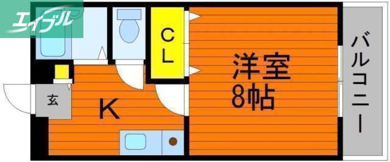 エステート富町(1K/1階)の間取り写真