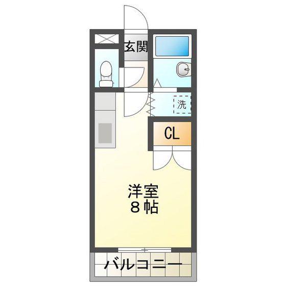 サニー伊吹(ワンルーム/3階)の間取り写真