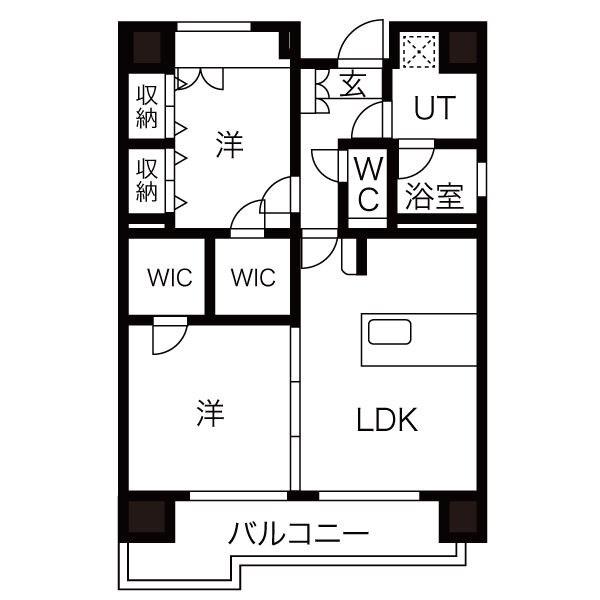 C.P.PURE1608(2LDK/10階)の間取り写真