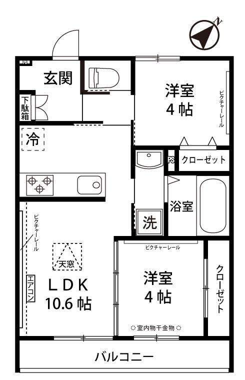 FUNS遊園I/ファンズ遊園I(2LDK/3階)の間取り写真