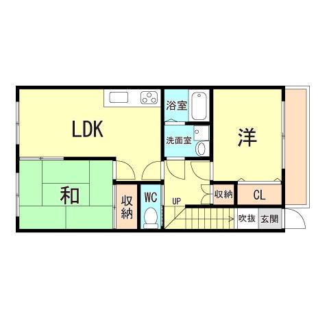 アーバングロウス千船(2LDK/2階)の間取り写真