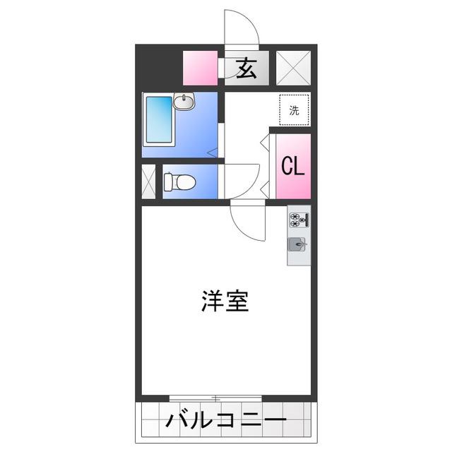 プランドールマサキ(ワンルーム/5階)の間取り写真