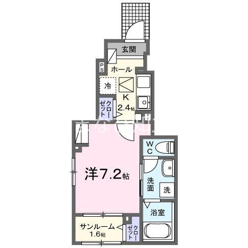 ガーデン フェイバー(1K/1階)の間取り写真