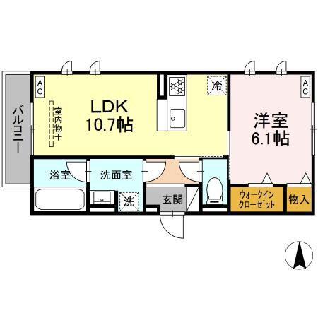 セレスティア穂積(1LDK/3階)の間取り写真