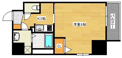 ウェンディ橋本町(1K/6階)の間取り写真