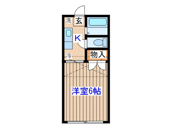 コーポ鷺ヶ森21(1K/1階)の間取り写真