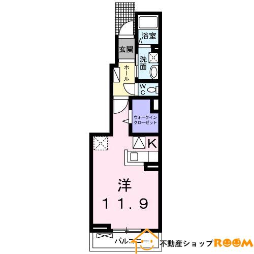 アプリコット I(1K/1階)の間取り写真