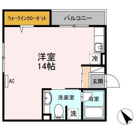 エスタシオーネ大町(ワンルーム/1階)の間取り写真