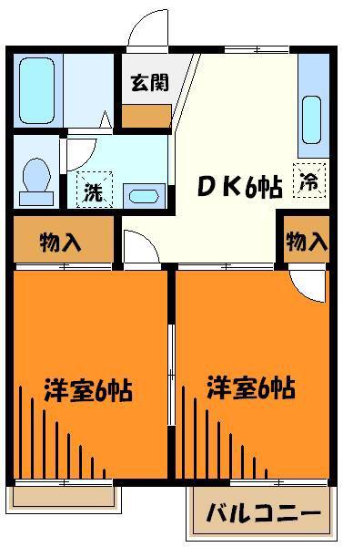 グランメールオオイシ(2DK/1階)の間取り写真