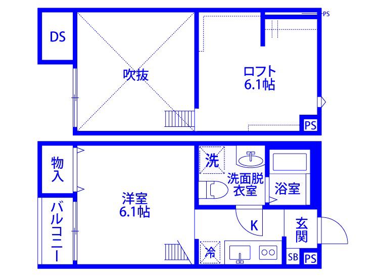 GLUCK大宮公園(1K/1階)の間取り写真