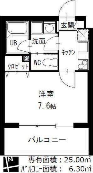 STEEDIII(1K/4階)の間取り写真