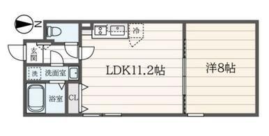 A LATO 西大井(1LDK/1階)の間取り写真