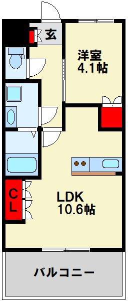 MAISON・DE・YUU(1LDK/2階)の間取り写真