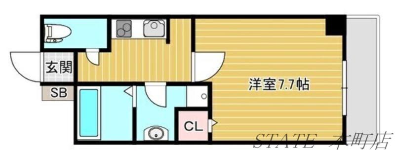 モンテノーム南堀江(1K/11階)の間取り写真