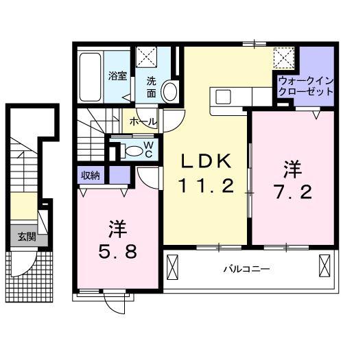 クレインズ(2LDK/2階)の間取り写真