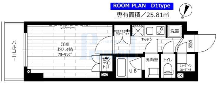 ステージファースト東十条(1K/4階)の間取り写真