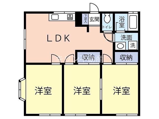 シティハイムソファレC(3LDK/1階)の間取り写真