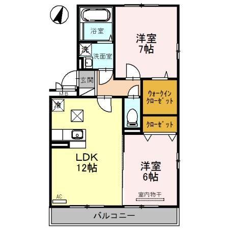アンクレージュA/B(2LDK/1階)の間取り写真