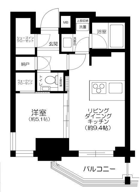 シェフルール鶴見STATION ONE(1LDK/6階)の間取り写真