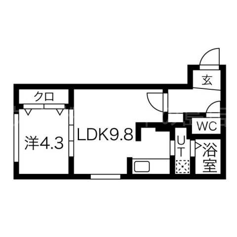 KOPEN COURT月寒(1LDK/3階)の間取り写真