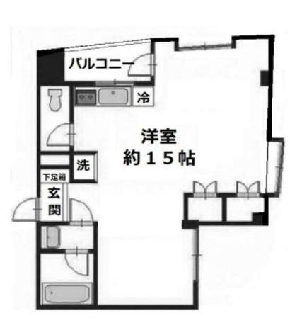 ハーミテイジ(ワンルーム/3階)の間取り写真