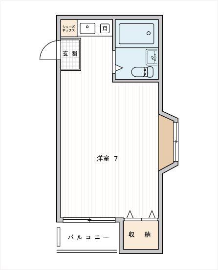 プルミエール清水(ワンルーム/2階)の間取り写真