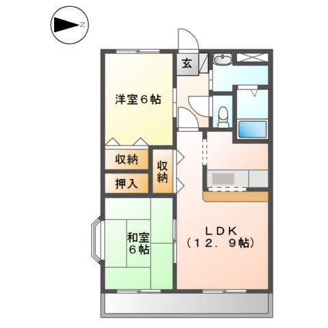 グランチェスタ(2LDK/2階)の間取り写真