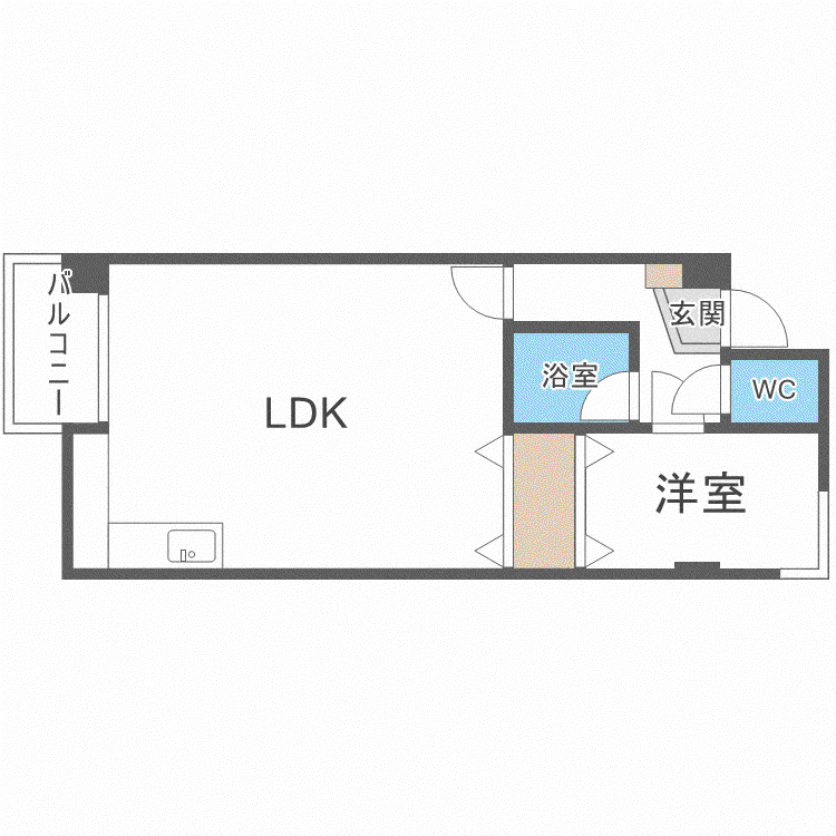ホワイトレジデンス(1LDK/9階)の間取り写真
