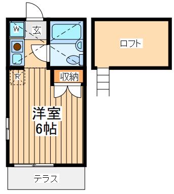 ジュネスハイム(ワンルーム/1階)の間取り写真
