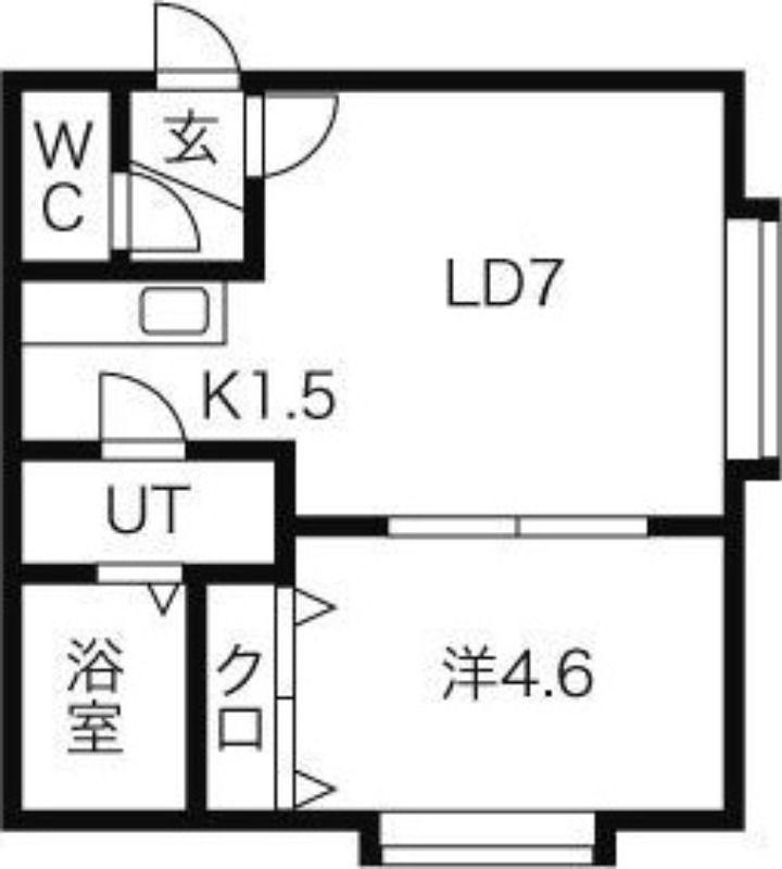 NUコートI(1LDK/2階)の間取り写真
