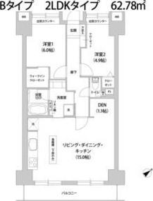 アウルコート南池袋(2LDK/2階)の間取り写真
