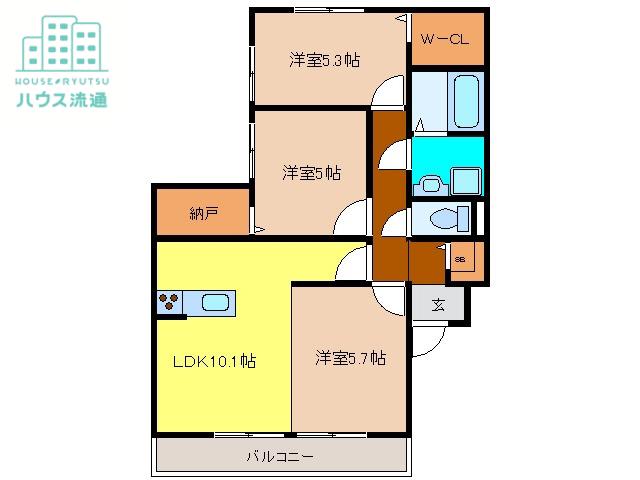 サニーコート田代(3LDK/2階)の間取り写真