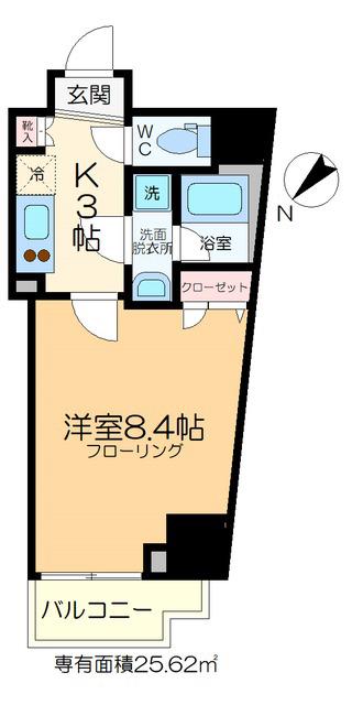 CAPRICORN(1K/2階)の間取り写真