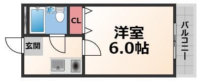 LIVE SPACE上小阪(ワンルーム/3階)の間取り写真