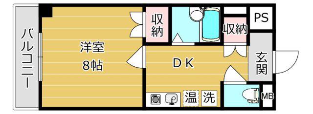 さつきハイム(1DK/6階)の間取り写真