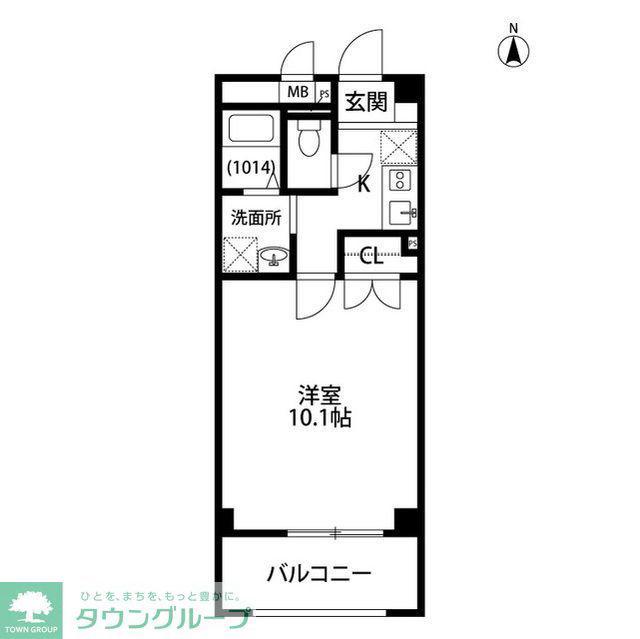 アンプルールフェールSURIE(1K/2階)の間取り写真