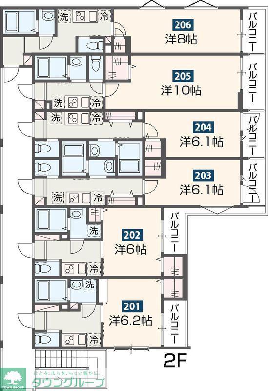 MELDIA大和田IV(1K/2階)の間取り写真