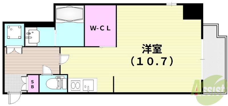 ONLYONEキセラ(ワンルーム/4階)の間取り写真