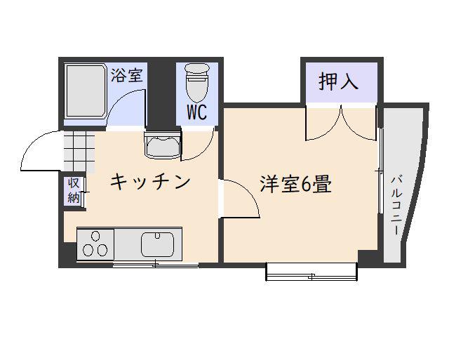 レーベン新屋敷(1K/3階)の間取り写真