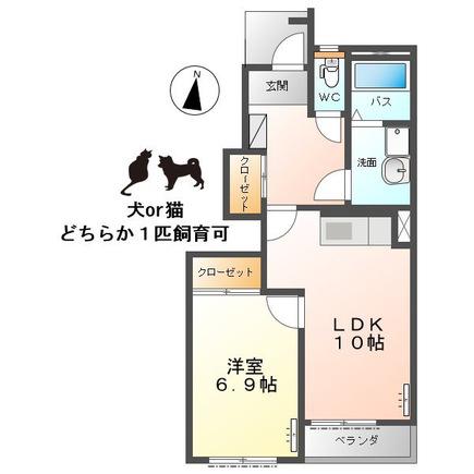 サンライズII(1LDK/1階)の間取り写真