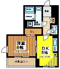 ラ・フォレスタ・コーワ(1DK/3階)の間取り写真