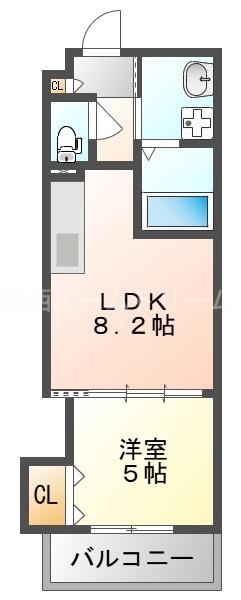 クリエオーレ大池町II(1LDK/3階)の間取り写真