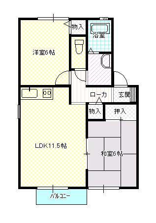 マーベラスゆう(2LDK/2階)の間取り写真