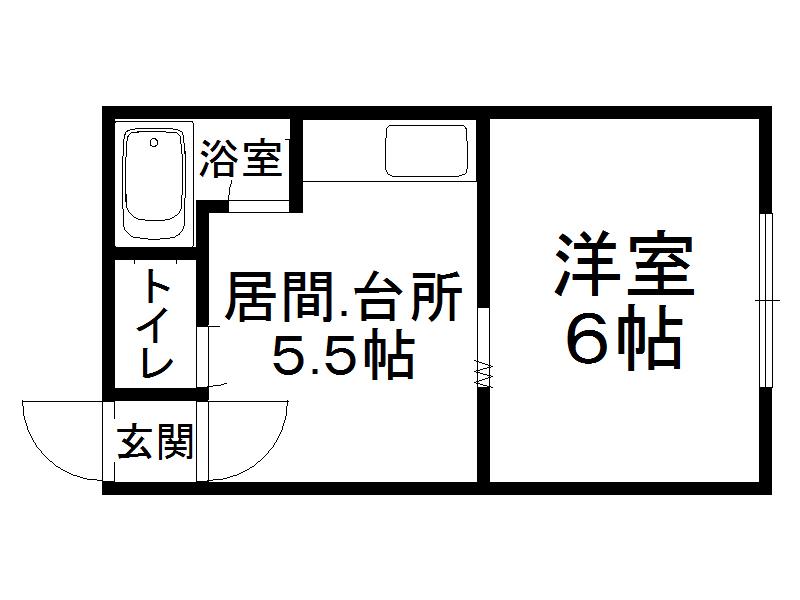 恒川マンション(1DK/1階)の間取り写真
