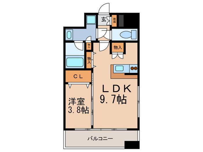 アーバネックス神戸六甲(1LDK/6階)の間取り写真