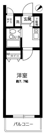 マイステージ立川(1K/4階)の間取り写真