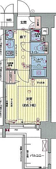 プレサンス錦プレミアム(1K/3階)の間取り写真