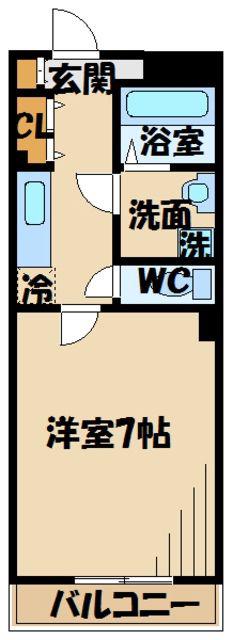 カーサアモローザ(1K/2階)の間取り写真