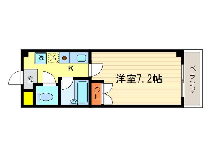 リヴィエールミヤ(1K/2階)の間取り写真